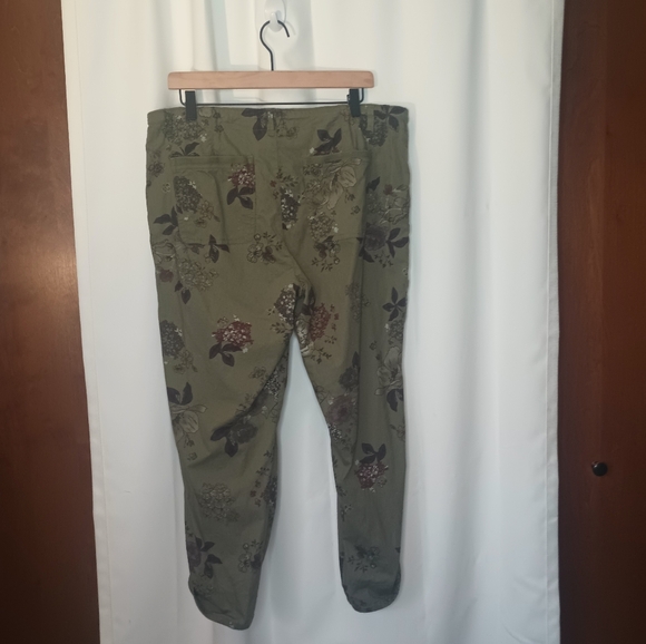 Democracy Womens Forest Fairy Grunge Floral Cargo Pants 14 Green Utility Boho - Picture 4 of 11